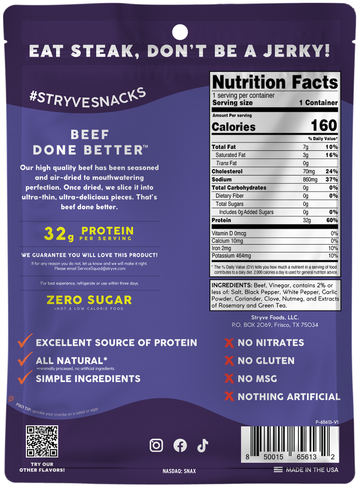 Stryve Grass Fed Original 2.0oz